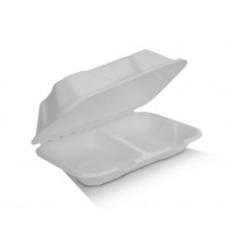 Natural Fiber Hinged Clamshell 10" x 6.5" x 3" - 2 compartments