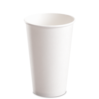 Compostable PLA Lining Hot Paper Cup 16 oz. - White